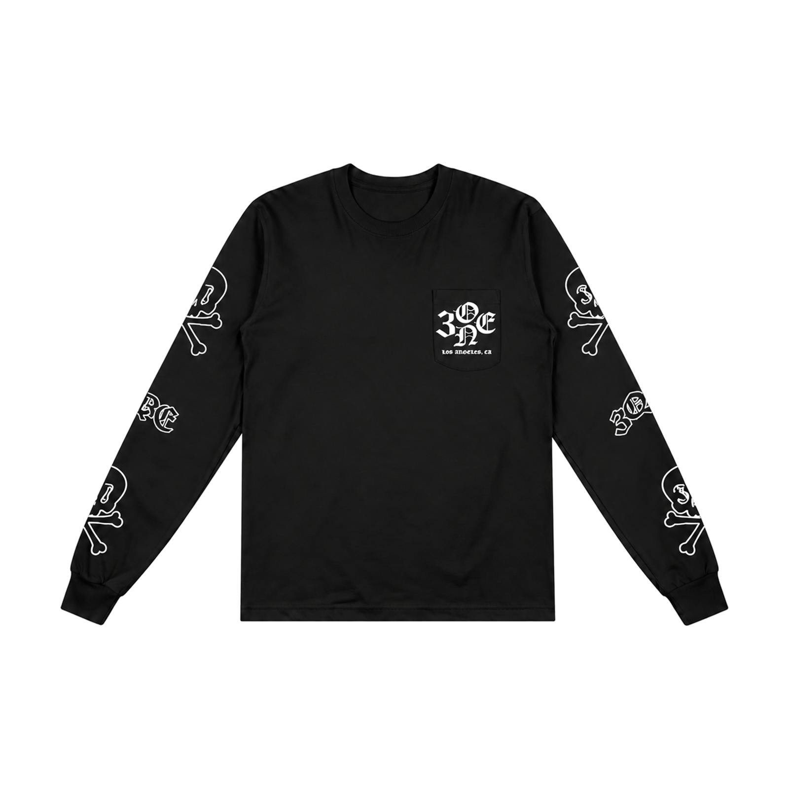 31 Logo Long Sleeve in black — front view on white background