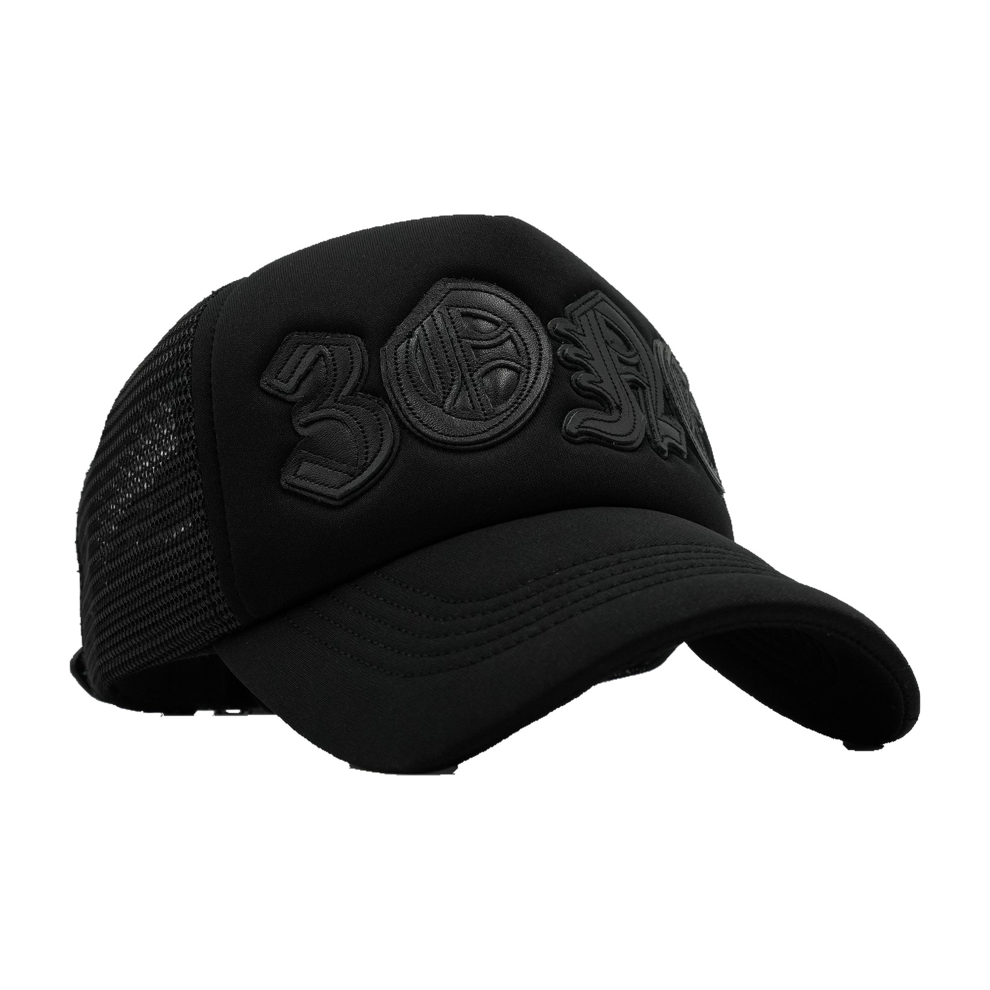 3ONE BLACK/BLACK curved brim — studio photograph DSC00222