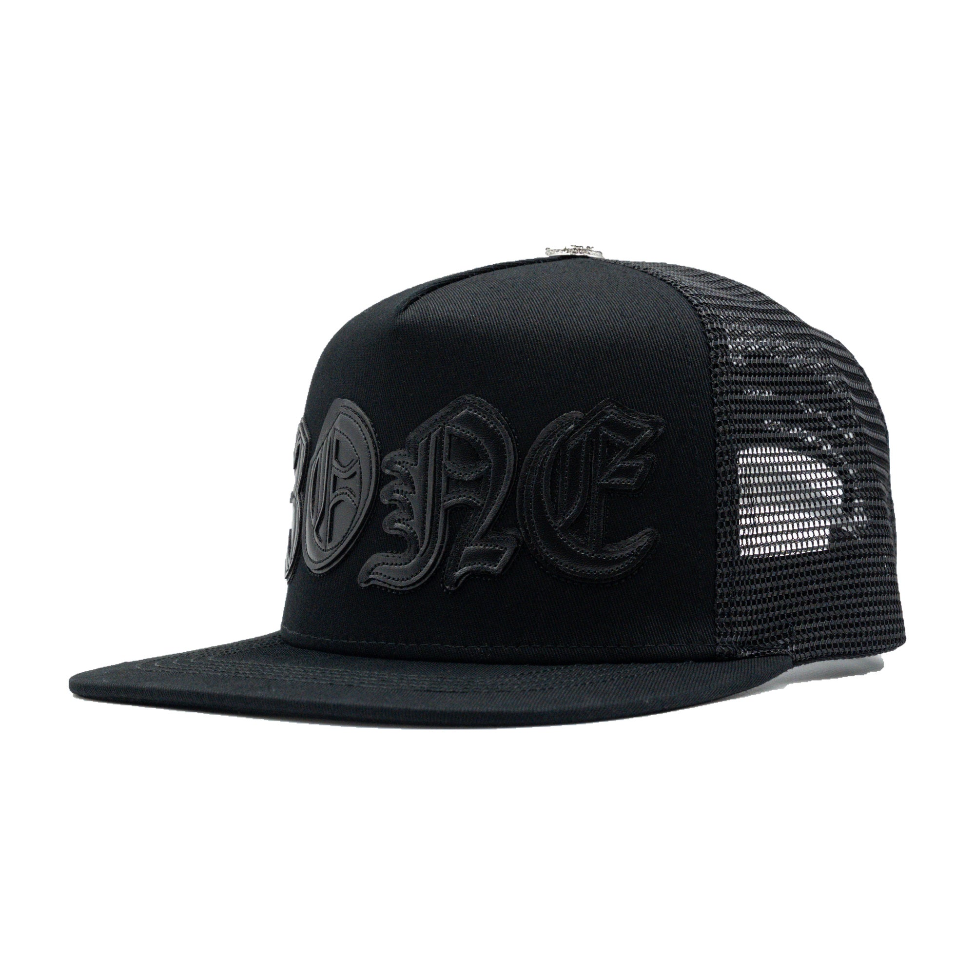 3ONE BLACK/BLACK flat brim — studio photograph DSC00107